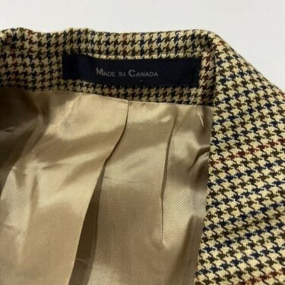 VINT Polo Ralph Lauren Blazer Silk Wool Made In Canada Ticket Pocket 41R Brown - Picture 4 of 9